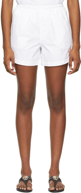 Casablanca White Logo Swim Shorts - Casablanca Blanc Logo Short de bain - 카사 블랑카 화이트 로고 수영 반바지