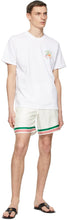 Casablanca White Silk Tennis Stripe Shorts