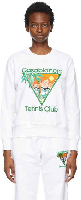 Casablanca White 'Tennis Club' Sweatshirt - Sweat-shirt Casablanca White 'Tennis Club' - Casablanca White 'Tennis Club'스웨터