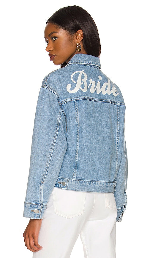 Central Park West Bride Denim Jacket in Blue Veste en jean Central Park West Bride en bleu 中央公园西新娘牛仔夹克蓝色