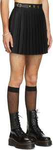 Charles Jeffrey Loverboy Black Studded Pleated Kilt Miniskirt