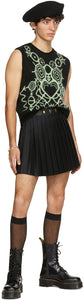 Charles Jeffrey Loverboy Black Studded Pleated Kilt Miniskirt