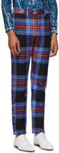 Charles Jeffrey Loverboy Navy Tartan Teddy Boy Trousers