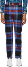 Charles Jeffrey Loverboy Navy Tartan Teddy Boy Trousers - Charles Jeffrey Loverboy Navy Tartan Teddy Boy Pantalons - Charles Jeffrey Loverboy Navy Tartan Teddy Bous Trousers.