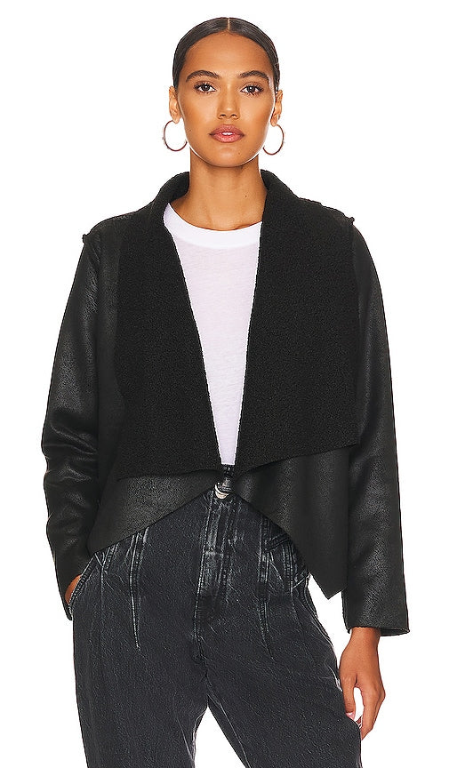 Chaser Faux Suede Shearling Reversible Jacket in Black Chaser fausse en daim shearling veste réversible en noir Chaser人造绒面革Shearling可逆夹克黑色