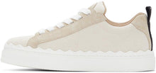 ChloÃ© Beige Canvas Embroidered Lauren Sneakers