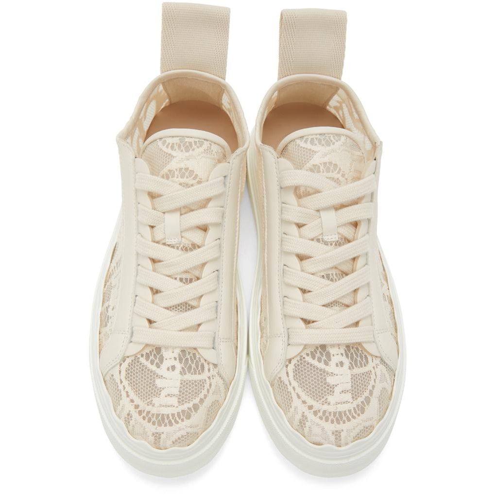ChloÃ© Beige Lace Lauren Sneakers