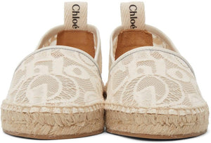 ChloÃ© Beige Lace Woody Espadrilles