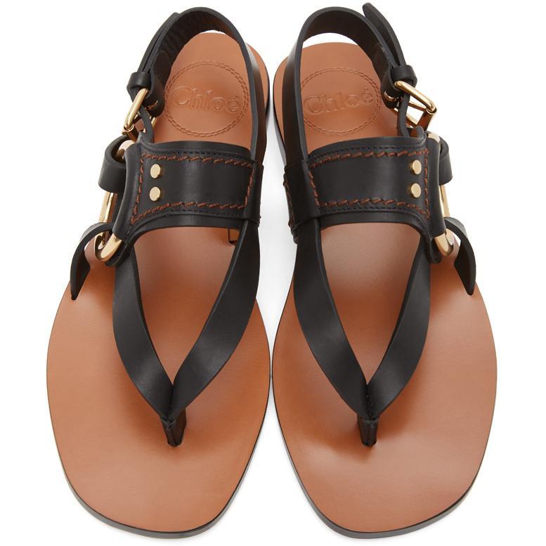 ChloÃ© Black Demi Flat Sandals - Sandales plates de Chloé Noir Demi - Chloé © Black Demi Flat Sandals.