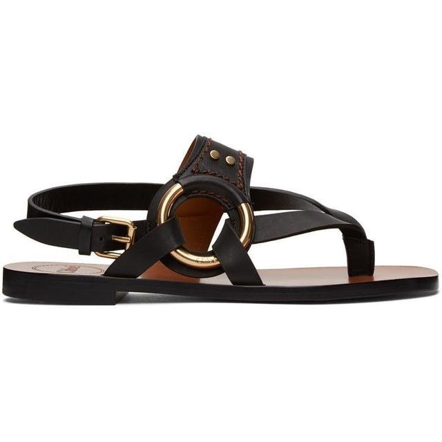 ChloÃ© Black Demi Flat Sandals