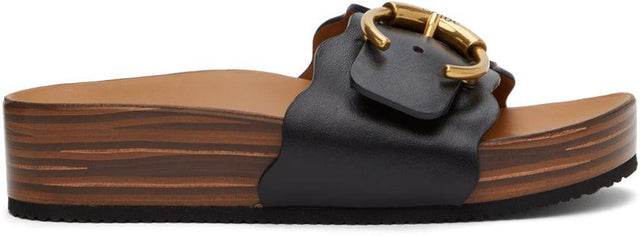 ChloÃ© Black Footbed Lauren Sandals - Sandales Lauren ChloÃ © Noir - ChloÃ © Black Footbed Lauren Sandals.