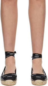 ChloÃ© Black Lace-Up Lauren Espadrilles