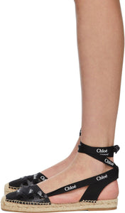 ChloÃ© Black Lace-Up Lauren Espadrilles