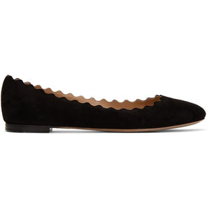 ChloÃ© Black Suede Lauren Ballerina Flats - Chloé Noir Suede Lauren Ballerina appartements - ChloÃ © Black Suede Lauren 발레리나 아파트