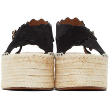 ChloÃ© Black Suede Lauren Espadrilles Platform Sandals