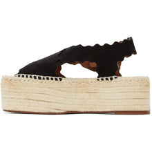 ChloÃ© Black Suede Lauren Espadrilles Platform Sandals