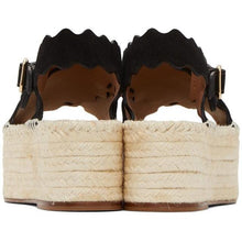 ChloÃ© Black Suede Lauren Espadrilles Platform Sandals