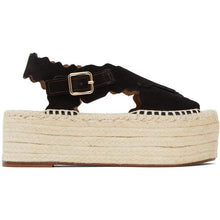 ChloÃ© Black Suede Lauren Espadrilles Platform Sandals