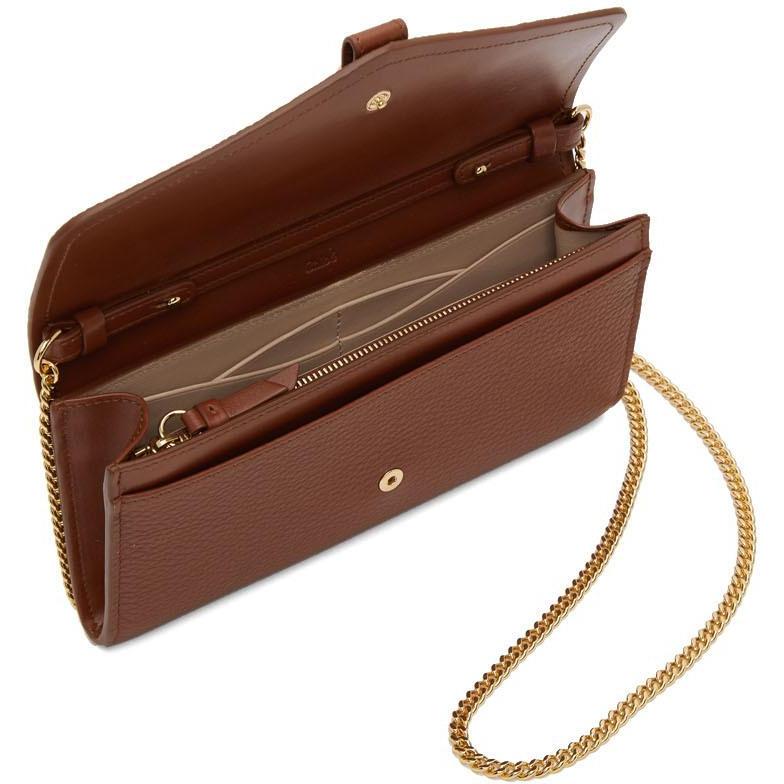 ChloÃ© Brown Aby Chain Wallet Bag - ChloÃ © Brown Aby Chain Portefeuille - ChloÃ © Brown Aby Chain Wallet Bag.