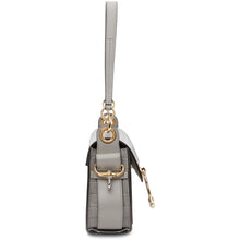 ChloÃ© Grey Croc-Embossed Small Tess Bag