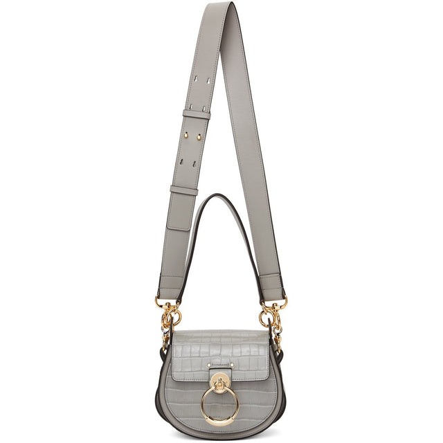 ChloÃ© Grey Croc-Embossed Small Tess Bag - Sac de Tess en relief chloé gris croc - ChloÃ © 그레이 Croc-Embossed Small Tess Bag.