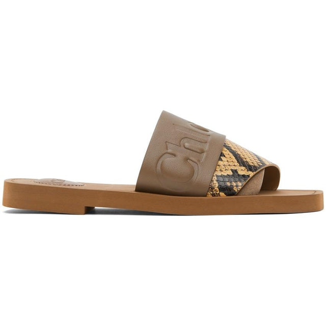 ChloÃ© Khaki Snake Woody Flat Mules - ChloÃ © Khaki Snake Woody Flat Mules - ChloÃ © Khaki Snake Woody Flat Mules.