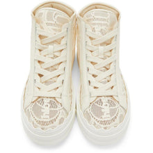 ChloÃ© Off-White Lace Lauren High-Top Sneakers