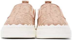 ChloÃ© Pink Lace Lauren Slip-On Sneakers