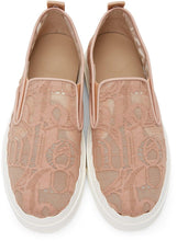 ChloÃ© Pink Lace Lauren Slip-On Sneakers