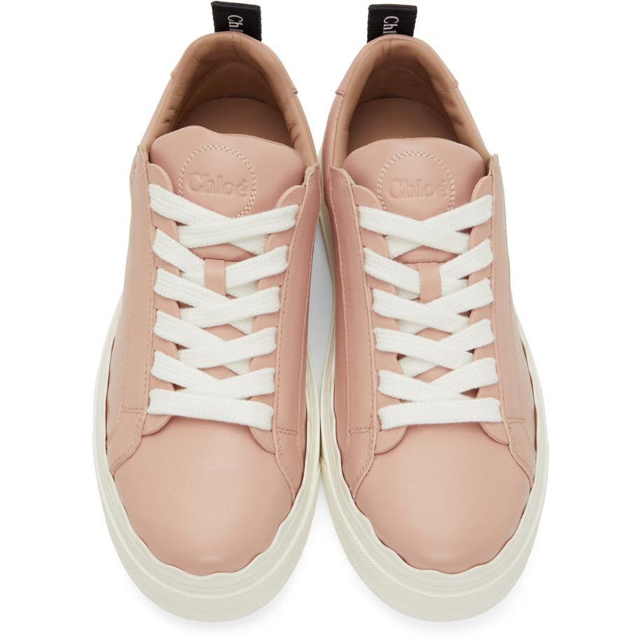 ChloÃ© Pink Leather Lauren Sneakers - Baskets Lauren en cuir chloé rose - chloÃ © 핑크 가죽 Lauren 스니커즈