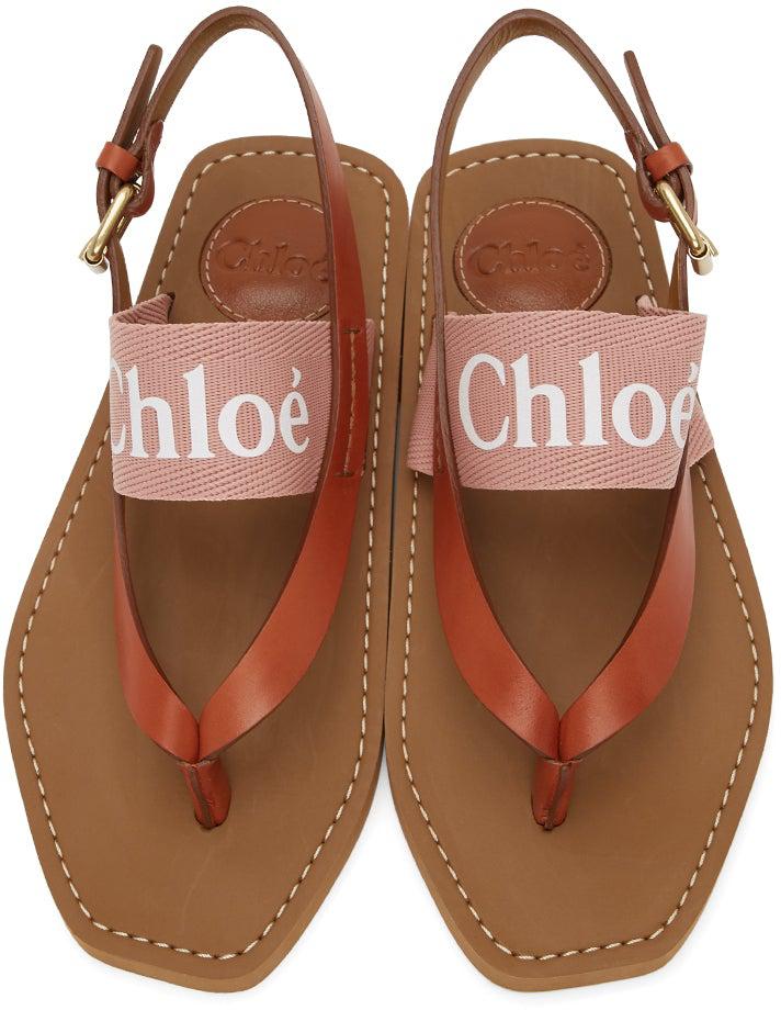 ChloÃ© Pink Woody Flat Sandals