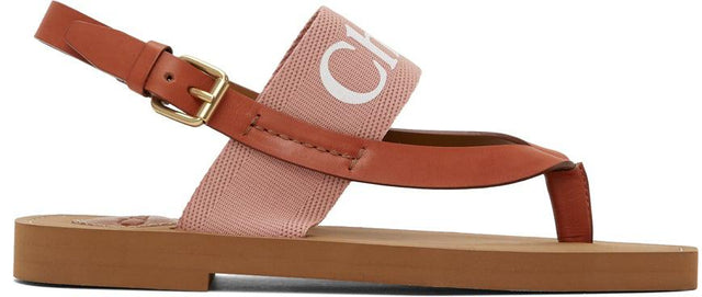 ChloÃ© Pink Woody Flat Sandals - Sandales plates chloé roses ligneuses - ChloÃ © 핑크 우디 플랫 샌들