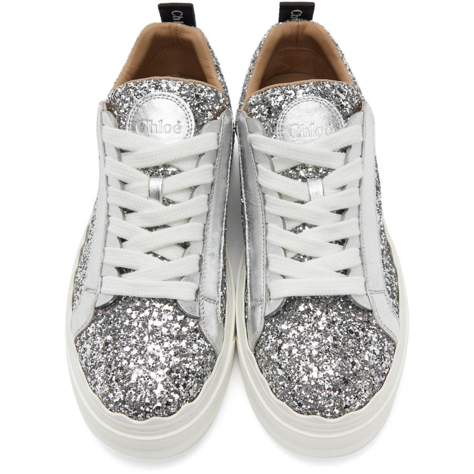 ChloÃ© Silver Glitter Lauren Sneakers