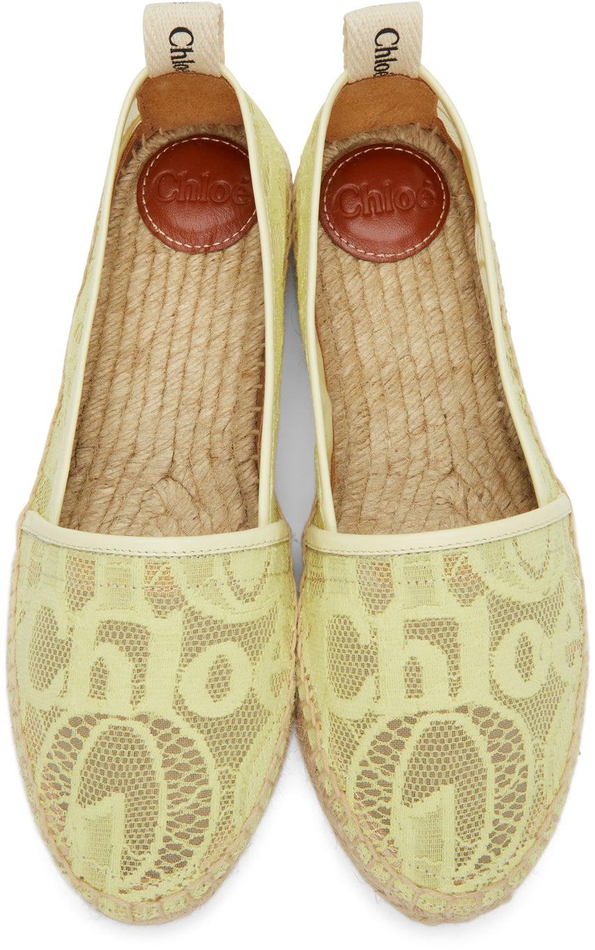 ChloÃ© Yellow Lace Woody Espadrilles