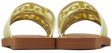 ChloÃ© Yellow Lace Woody Flat Mules
