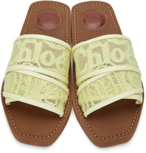 ChloÃ© Yellow Lace Woody Flat Mules