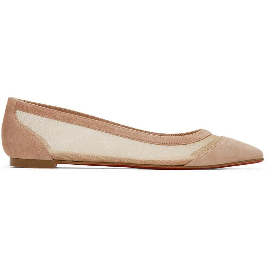 Christian Louboutin Beige Galativi Flats – BlackSkinny