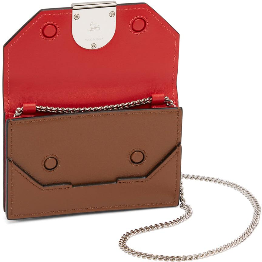 Christian Louboutin Brown Elisa Chain Card Holder Bag