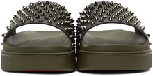 Christian Louboutin Khaki Pool Fun Flat Sandals