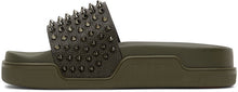 Christian Louboutin Khaki Pool Fun Flat Sandals