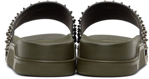 Christian Louboutin Khaki Pool Fun Flat Sandals