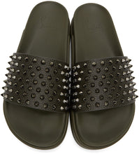 Christian Louboutin Khaki Pool Fun Flat Sandals