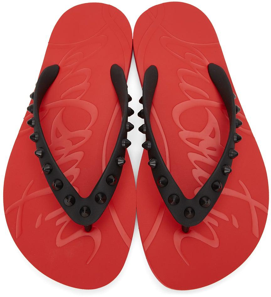 Christian Louboutin Red Loubi Flip Thong Sandals
