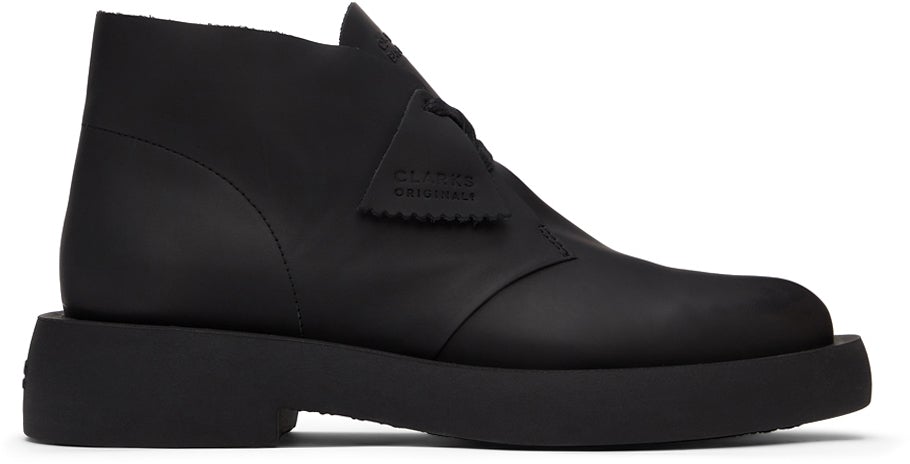 Clarks Originals Black Leather Mileno Desert Boots – BlackSkinny
