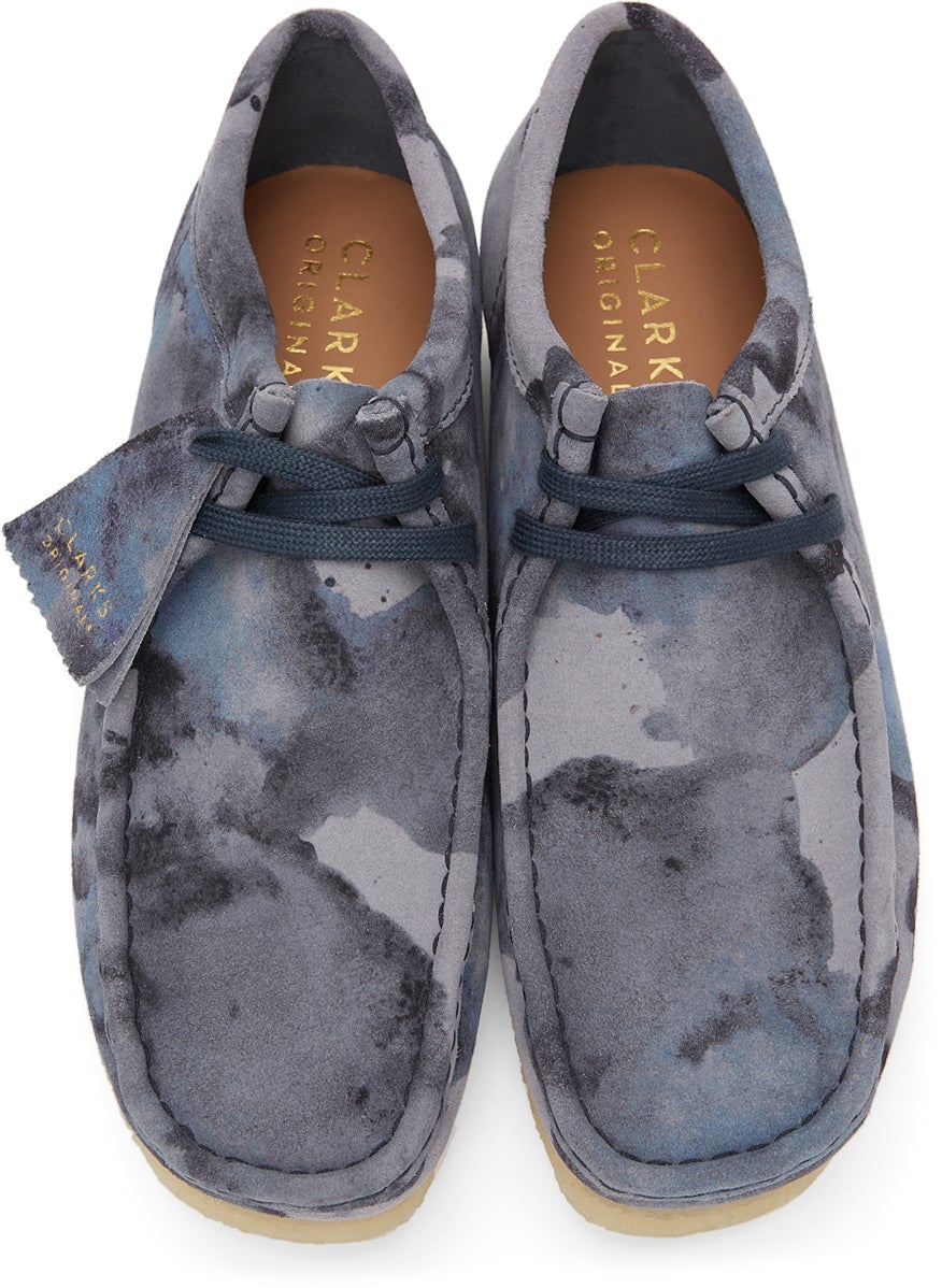靴 Clarks Wallabee Blue Camo Amazon.com | Clarks Wallabee Blue Camo 13 D (M) | Chukka