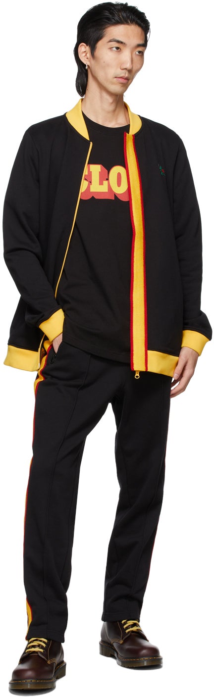 Clot Black Embroidered Track Pants