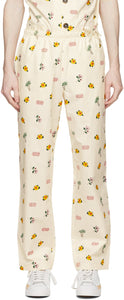 Clot Off-White All Over Print Pajama Lounge Pants - Caillot blanc blanc sur tout le pantalon de salon pyjama imprimé - 인쇄 파자마 라운지 바지 위에 오프 끄기