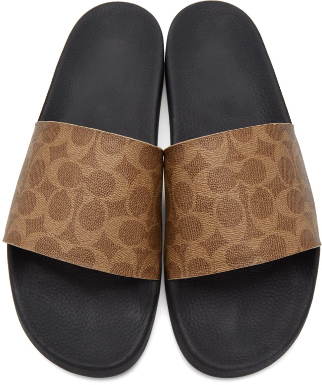 Coach 1941 Khaki Signature Slip-On Sandals