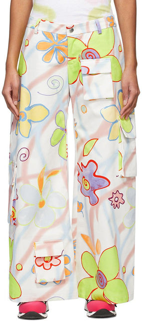 Collina Strada Multicolor Flower Swirl Trousers - Pantalon tourbillon de fleurs multicolores Collina Strada - Collina Strada 여러 가지 빛깔의 꽃 소용돌이 바지