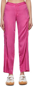Collina Strada Pink Draped Trousers - Pantalon drapé rose Collina Strada - Collina Strada Pink Draped 바지